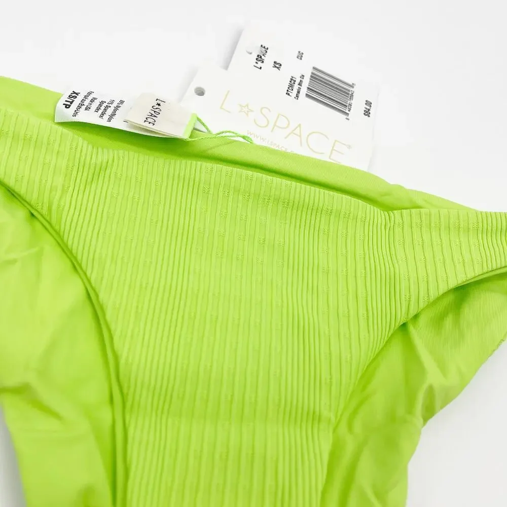 L*Space The Camacho Low RIse Bikini Bottoms Cucumber Green Size XS NEW with Tags